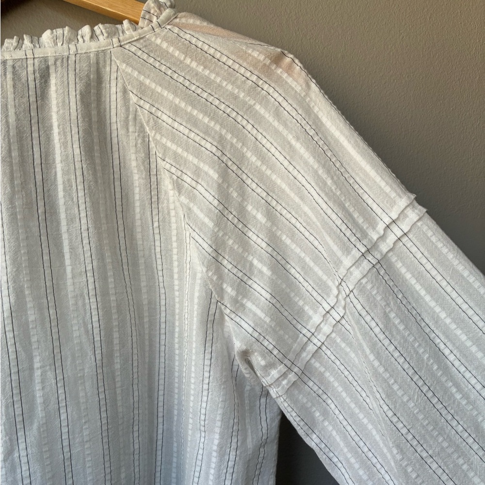 INC International Concepts White Cotton Boho Peasant Top. Balloon Sleeves. NWOT. - Picture 8 of 13